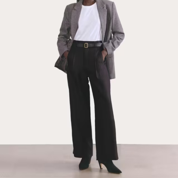 Everlane The Way-High Drape Pant in Black 12 Short NWT - Picture 1 of 5